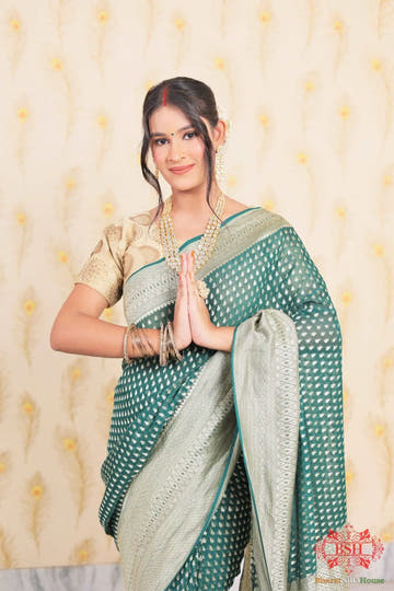 Castleton Green Chifffon Saree - Bharat Silk House Chiffon Sarees