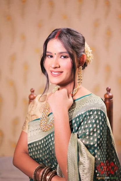 Castleton Green Chifffon Saree - Bharat Silk House Chiffon Sarees