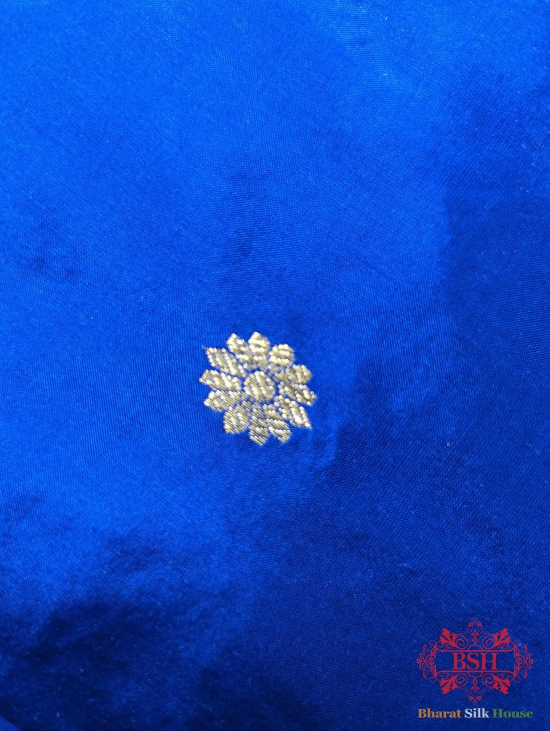 Cobalt Blue Pure Katan Silk Banarasi Saree - Bharat Silk House Pure Kataan Silk