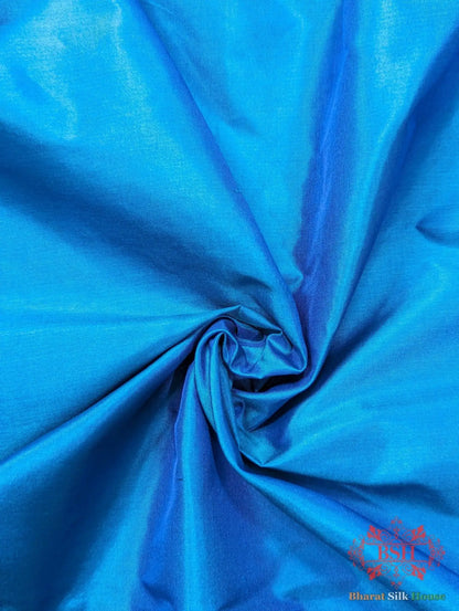 Cobalt Blue Pure Katan Silk Banarasi Saree - Bharat Silk House Pure Kataan Silk