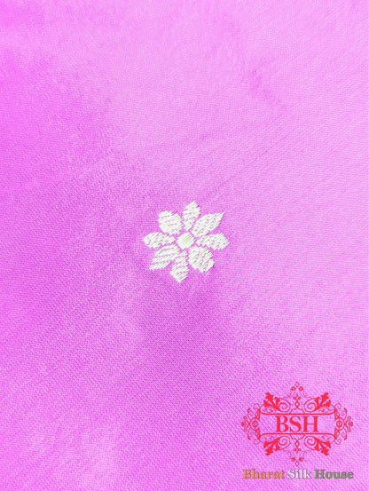 Coral Pink Katan Silk Banarasi Handloom Saree - Bharat Silk House Pure Kataan Silk