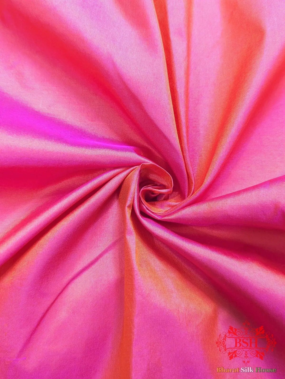 Coral Pink Katan Silk Banarasi Handloom Saree - Bharat Silk House Pure Kataan Silk