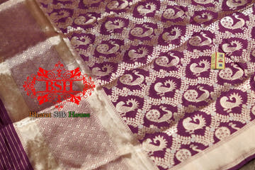 Dark Magenta Pure Kataan Silk Sona Rupa Dupatta - Bharat Silk House Pure Silk Dupatta