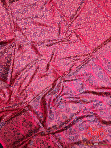 Dark Shades Of Red Dohri Resham Tanchoi Silk Saree - Bharat Silk House Tanchoi katan