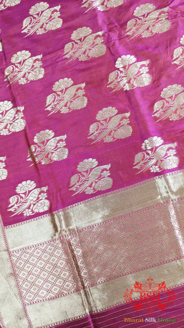 Deep Gazari Banarasi Handwoven Pure Silk Dupatta - Bharat Silk House Pure Silk Dupatta