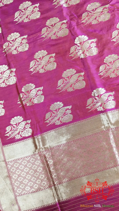 Deep Gazari Banarasi Handwoven Pure Silk Dupatta - Bharat Silk House Pure Silk Dupatta