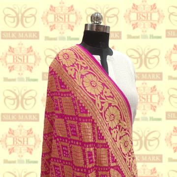 Deep Rani Georgette Banarasi Handloom Bandhani Dupatta - Bharat Silk House Bandhej