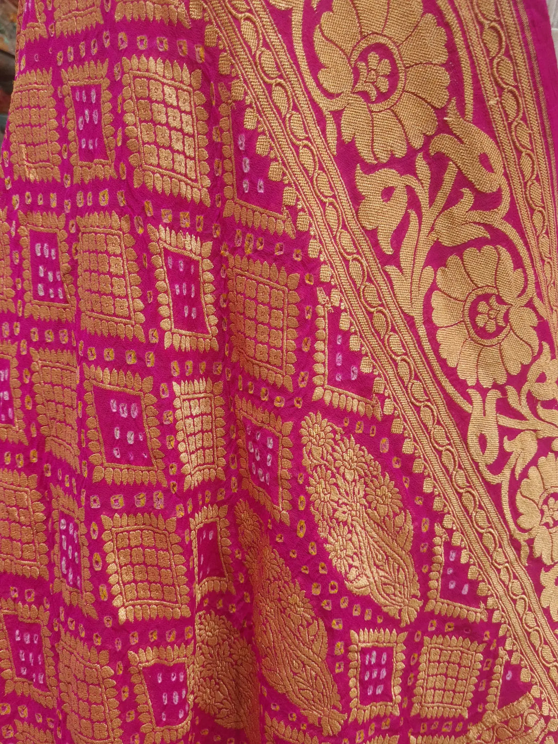 Deep Rani Georgette Banarasi Handloom Bandhani Dupatta - Bharat Silk House Bandhej