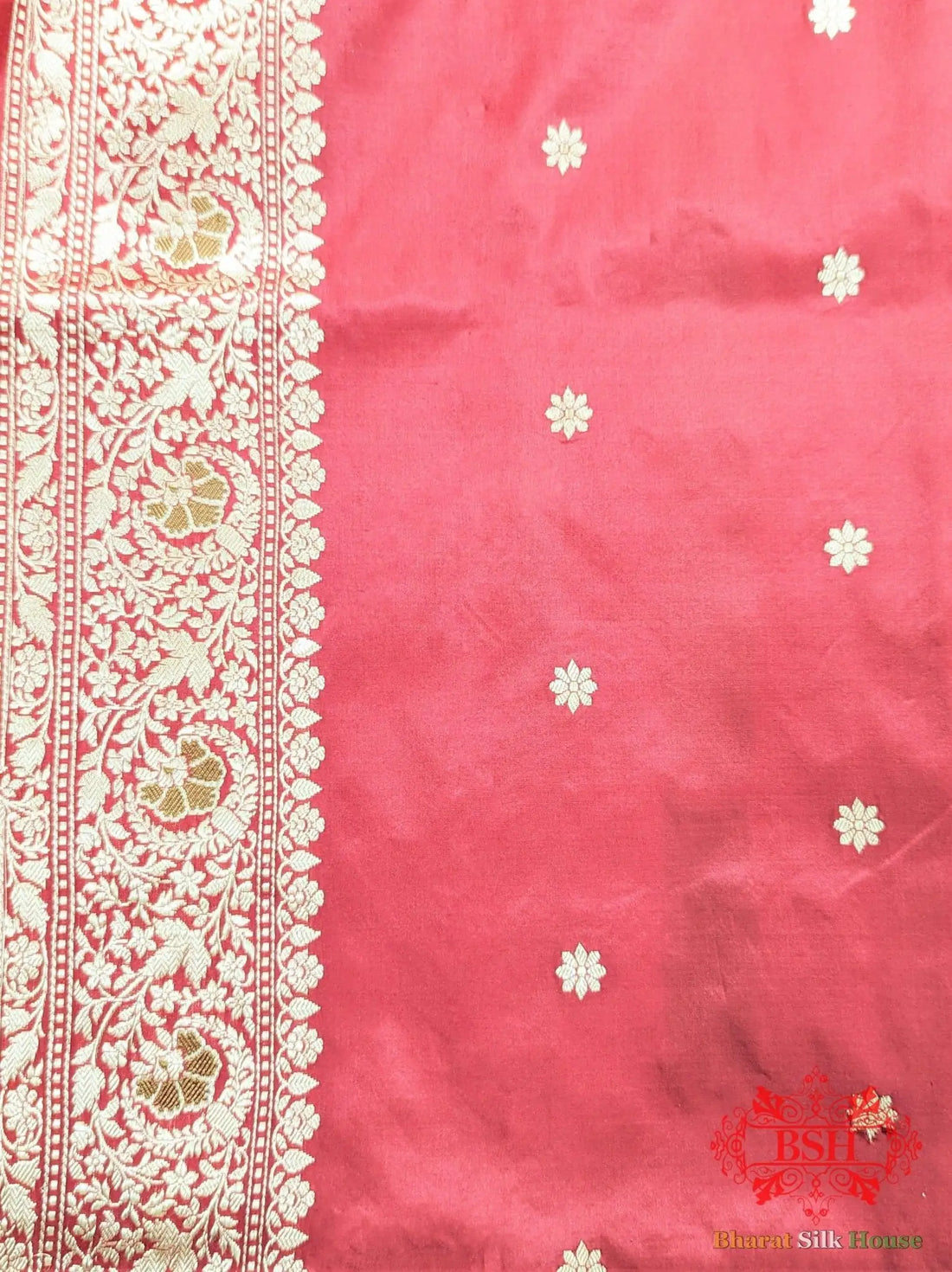 Deep Rani Pure Katan Silk Banarasi Handloom Saree - Bharat Silk House Pure Kataan Silk