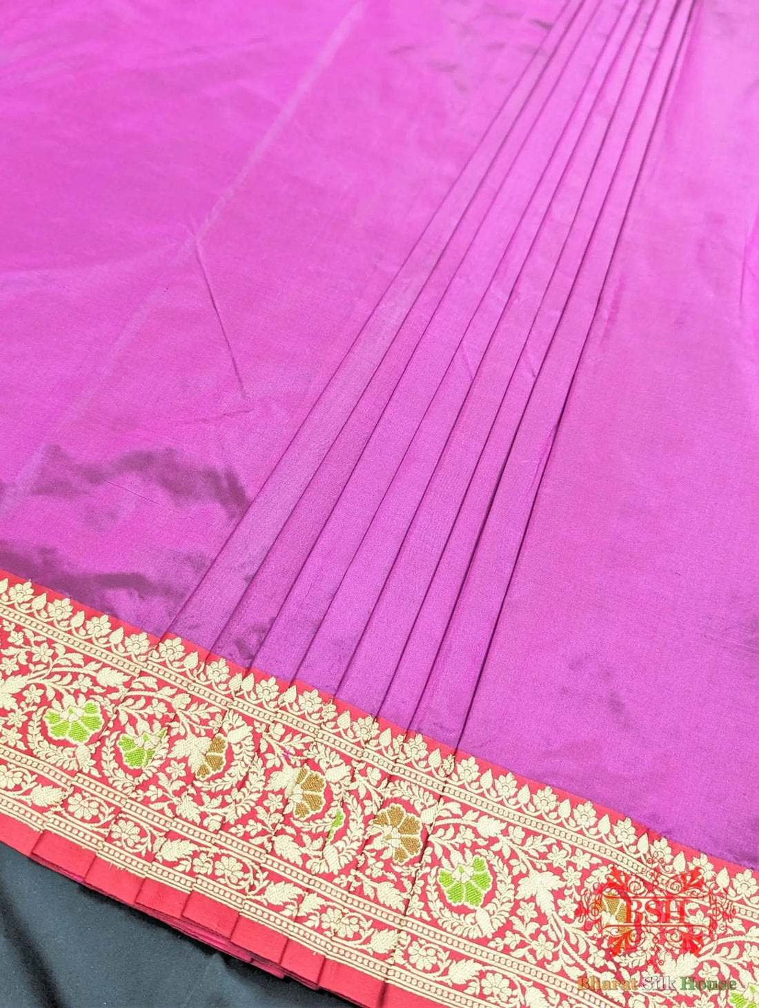 Deep Rani Pure Katan Silk Banarasi Handloom Saree - Bharat Silk House Pure Kataan Silk