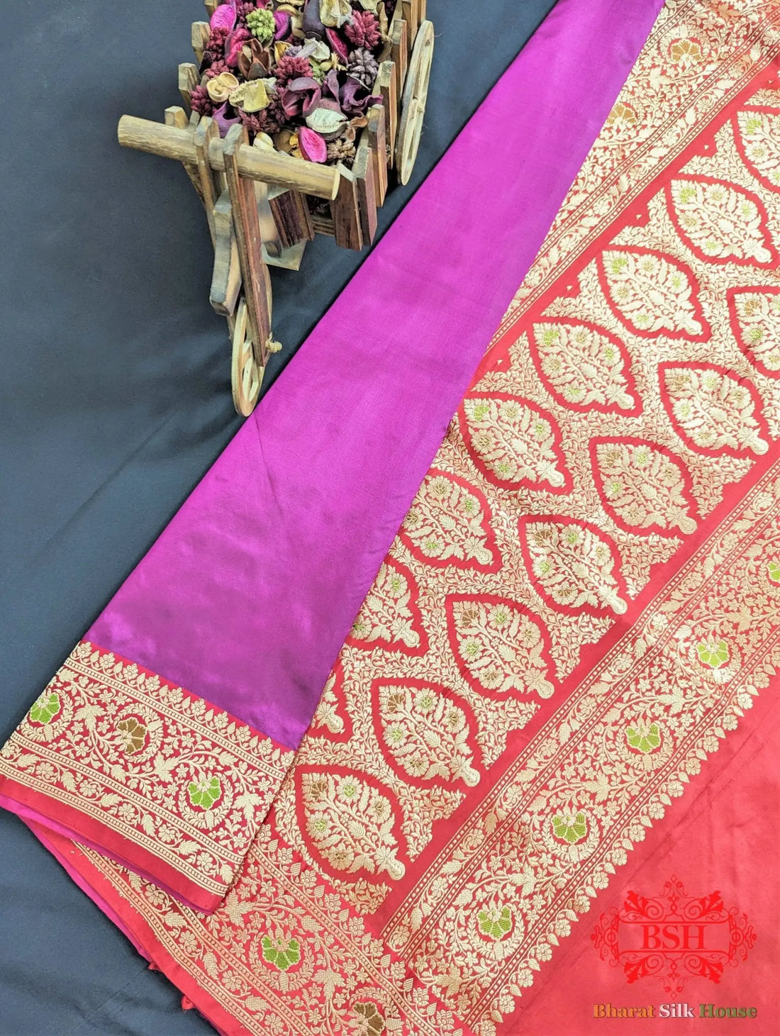 Deep Rani Pure Katan Silk Banarasi Handloom Saree - Bharat Silk House Pure Kataan Silk