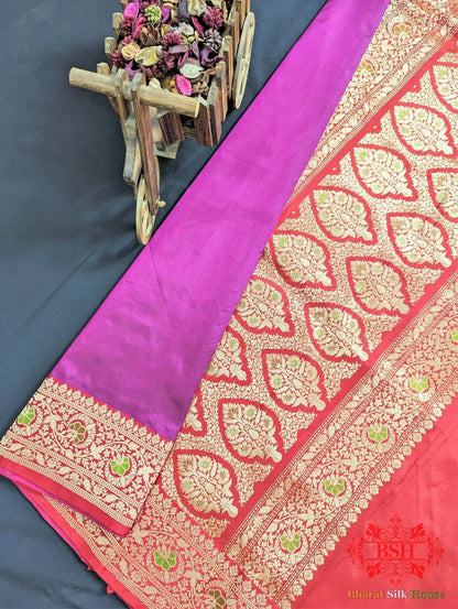 Deep Rani Pure Katan Silk Banarasi Handloom Saree - Bharat Silk House Pure Kataan Silk