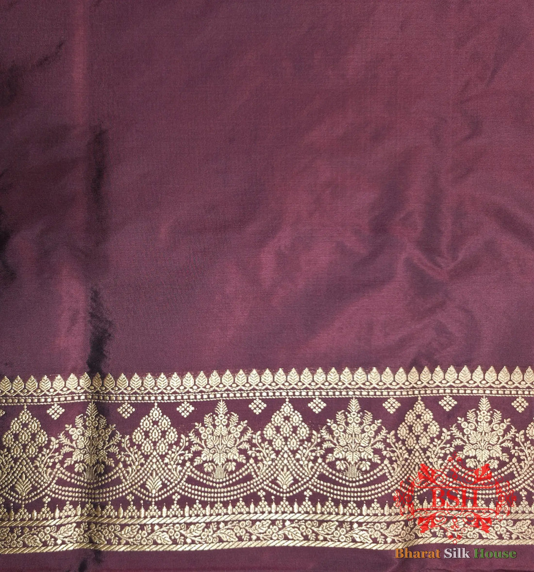 Deep Wine Handloom Banarasi Silk Suit Piece - Bharat Silk House Pure Kataan Silk