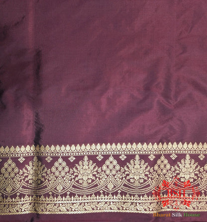 Deep Wine Handloom Banarasi Silk Suit Piece - Bharat Silk House Pure Kataan Silk