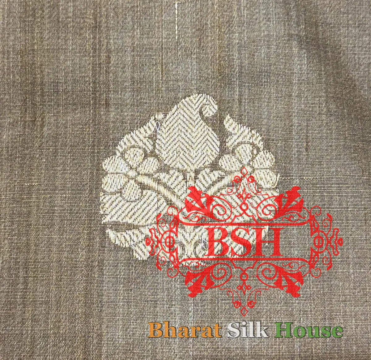 Espresso Brown Pure Tussar Moonga Silk Handloom Sare With Zari Border - Bharat Silk House Tussar