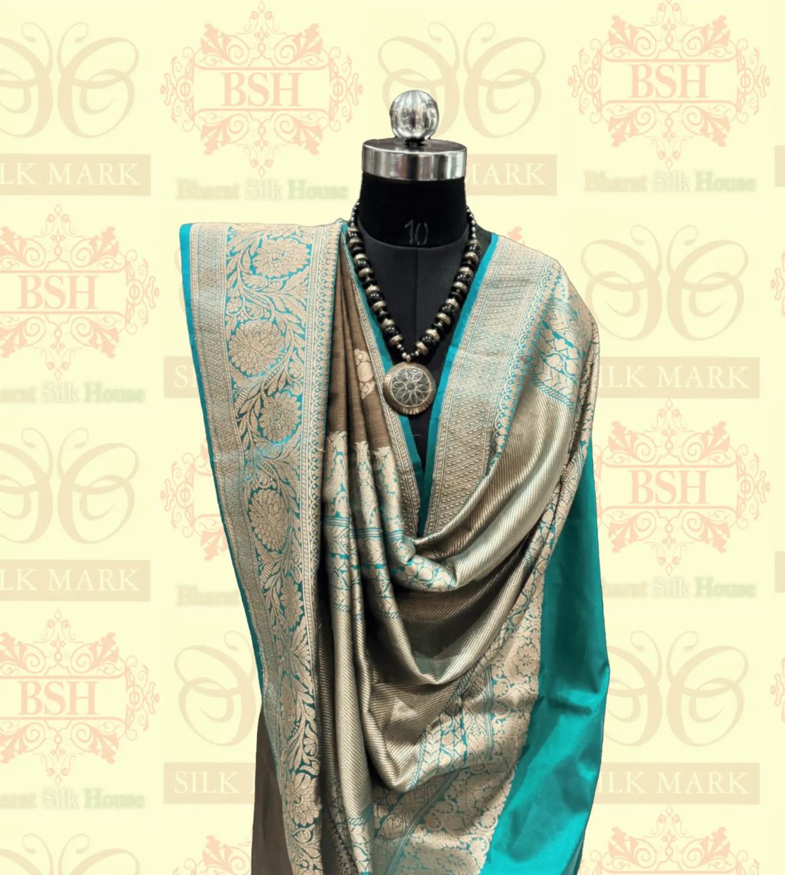 Espresso Brown Pure Tussar Moonga Silk Handloom Sare With Zari Border - Bharat Silk House Tussar