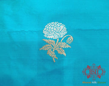 Firozi Handloom Banarasi Silk Suit Piece - Bharat Silk House Pure Kataan Silk