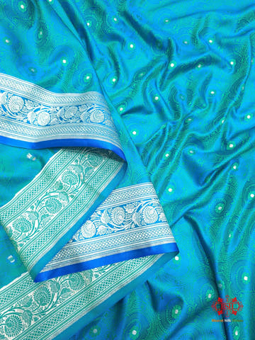 Firozi Single Zari Tanchoi Silk Saree - Bharat Silk House Tanchoi katan
