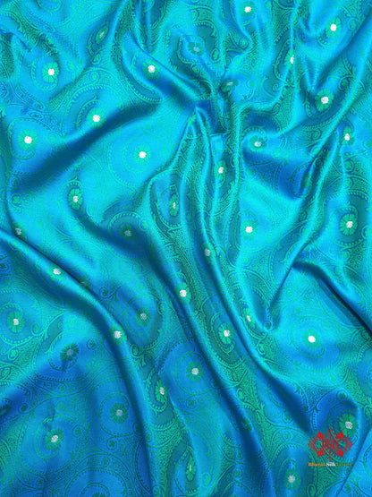 Firozi Single Zari Tanchoi Silk Saree - Bharat Silk House Tanchoi katan