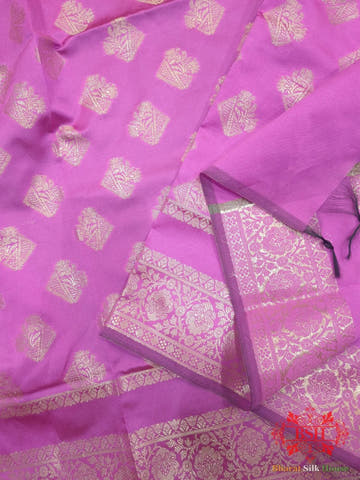 Fuchsia Shades Of Pink Banarasi Semi Silk Dupatta - Bharat Silk House Semi Dupatte