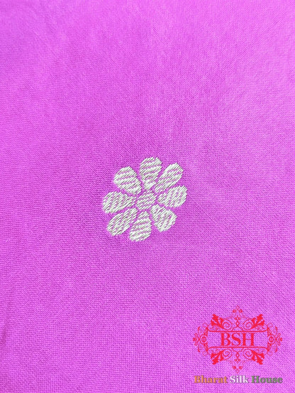 Fuscia Pink Pure Katan Silk Banarasi Handloom Saree - Bharat Silk House Pure Kataan Silk