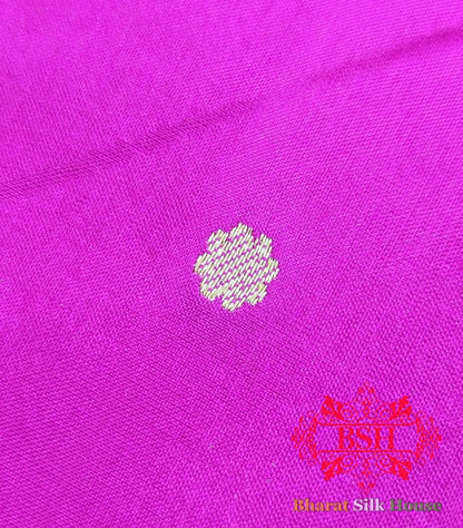 Fuscia Pink Pure Katan Silk Banarasi Handloom Saree - Bharat Silk House Pure Kataan Silk
