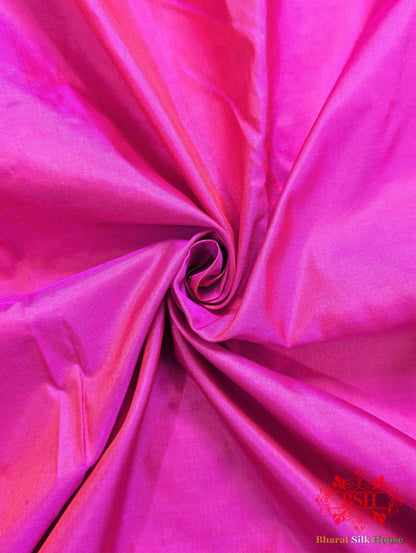 Fuscia Pink Pure Katan Silk Banarasi Handloom Saree - Bharat Silk House Pure Kataan Silk