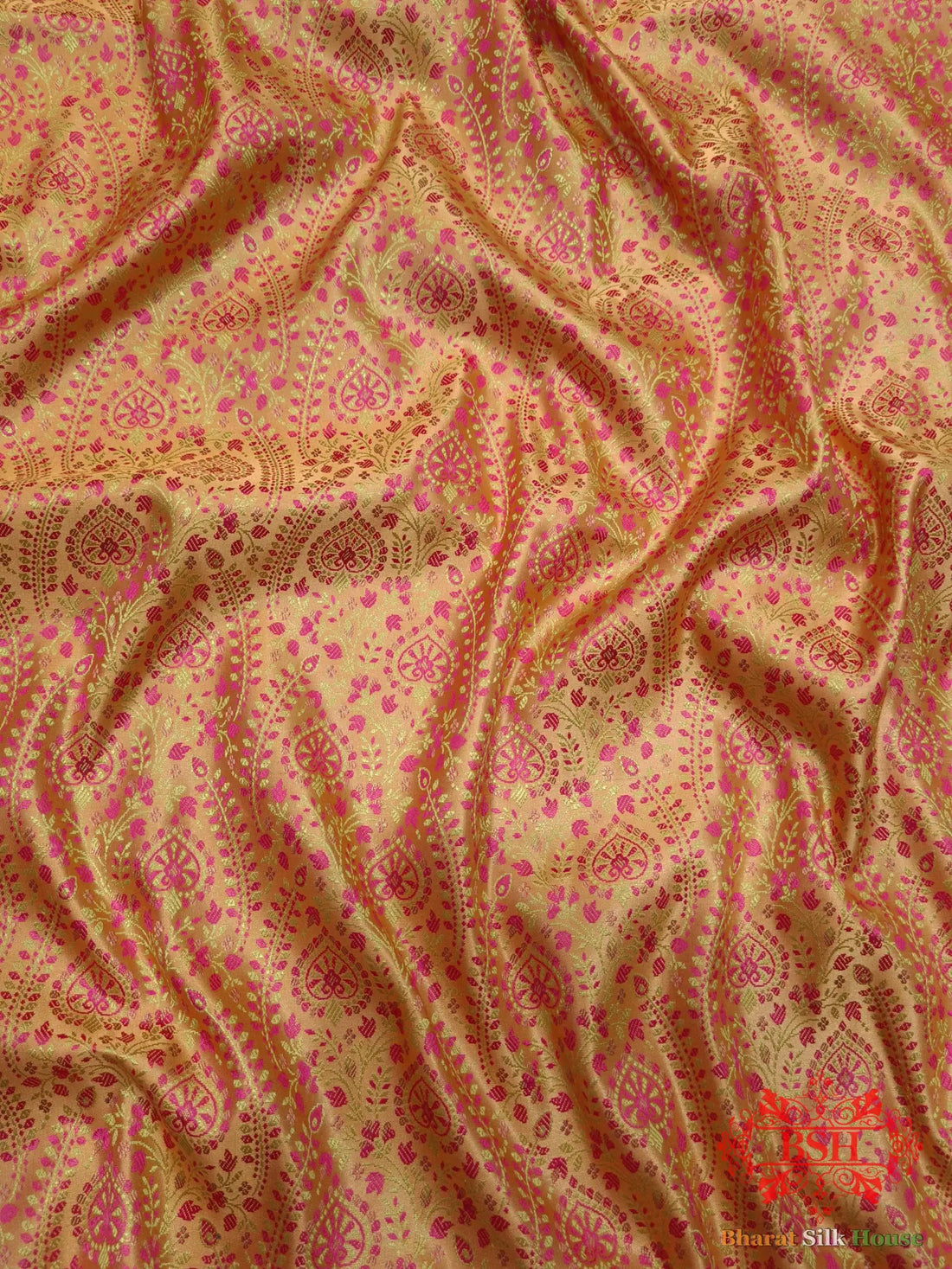 Gazari Dohri Resham Booti Tanchoi Silk Saree - Bharat Silk House Tanchoi katan