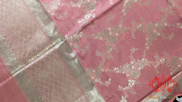 Gazari Floral Banarasi Pure Silk Katan Sona Rupa Dupatta - Bharat Silk House Pure Silk Dupatta