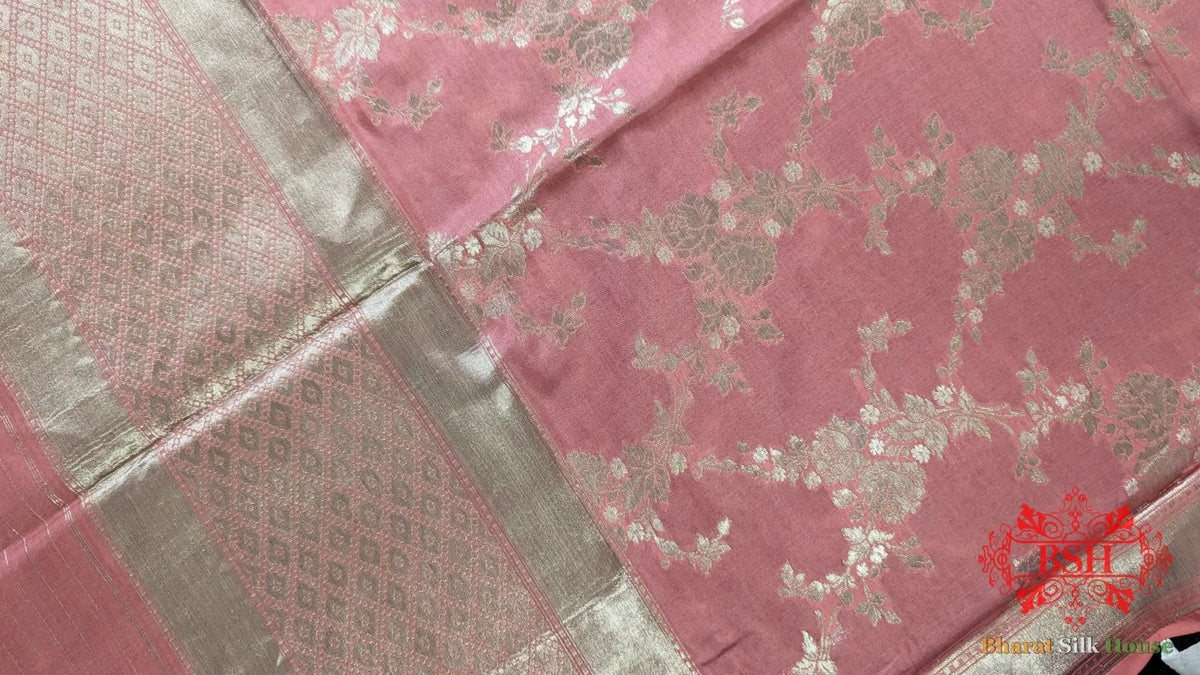Gazari Floral Banarasi Pure Silk Katan Sona Rupa Dupatta - Bharat Silk House Pure Silk Dupatta