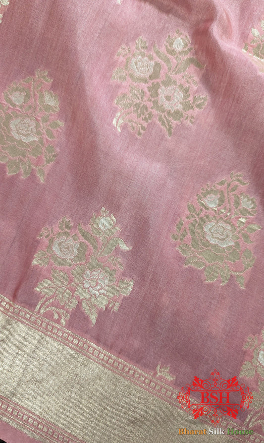 Gazari Pure Banarasi Handwoven Katan Silk Dupatta - Bharat Silk House