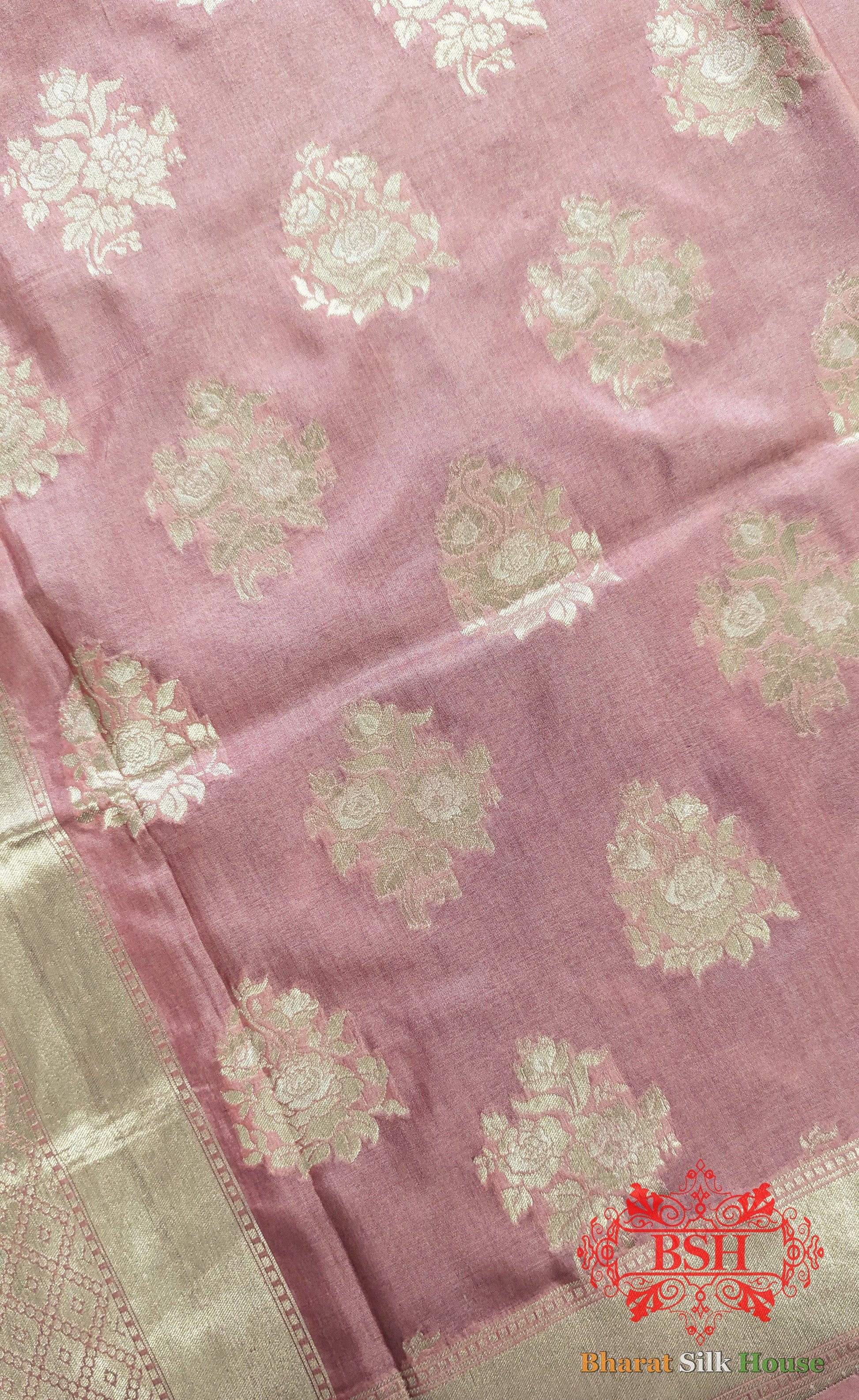 Gazari Pure Banarasi Handwoven Katan Silk Dupatta - Bharat Silk House