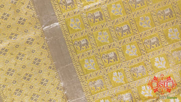 Gold Yellow Pure Katan Silk Sona Rupa Dupatta - Bharat Silk House Pure Silk Dupatta