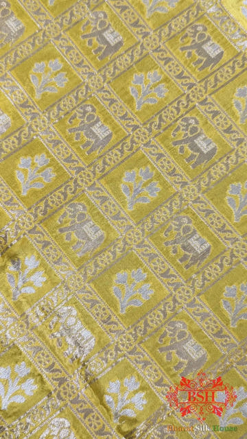 Gold Yellow Pure Katan Silk Sona Rupa Dupatta - Bharat Silk House Pure Silk Dupatta