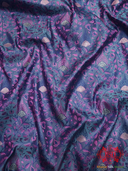 Gray Dohri Reshan Zari Booti Tanchoi Silk Saree - Bharat Silk House Tanchoi katan