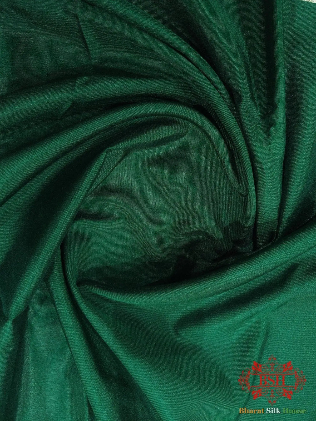 Green Banaras Ghats Weaved Silk Saree - Bharat Silk House Semi-Silk