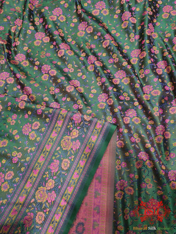 Green Chauthera (Four Color) Resham Zari Tanchoi Katan Silk Saree - Bharat Silk House Tanchoi katan