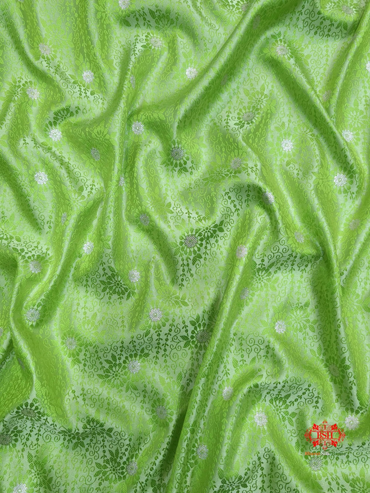 Green Single Zari Tanchoi Silk Saree - Bharat Silk House Tanchoi katan