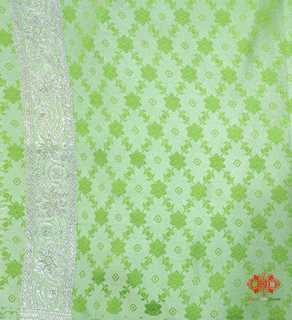 Green Single Zari Tanchoi Silk Saree - Bharat Silk House Tanchoi katan