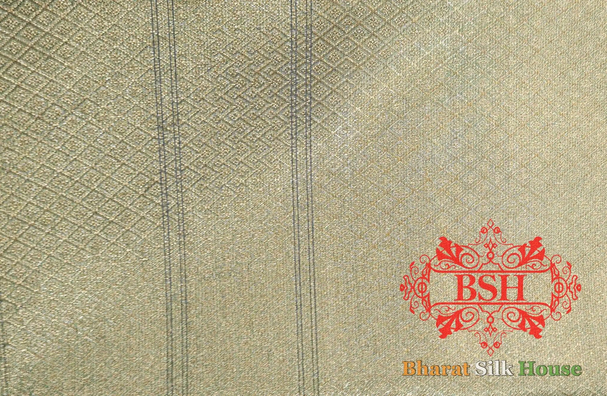 Grey Color Glass Tissue Silk Saree - Bharat Silk House Tissue Silk