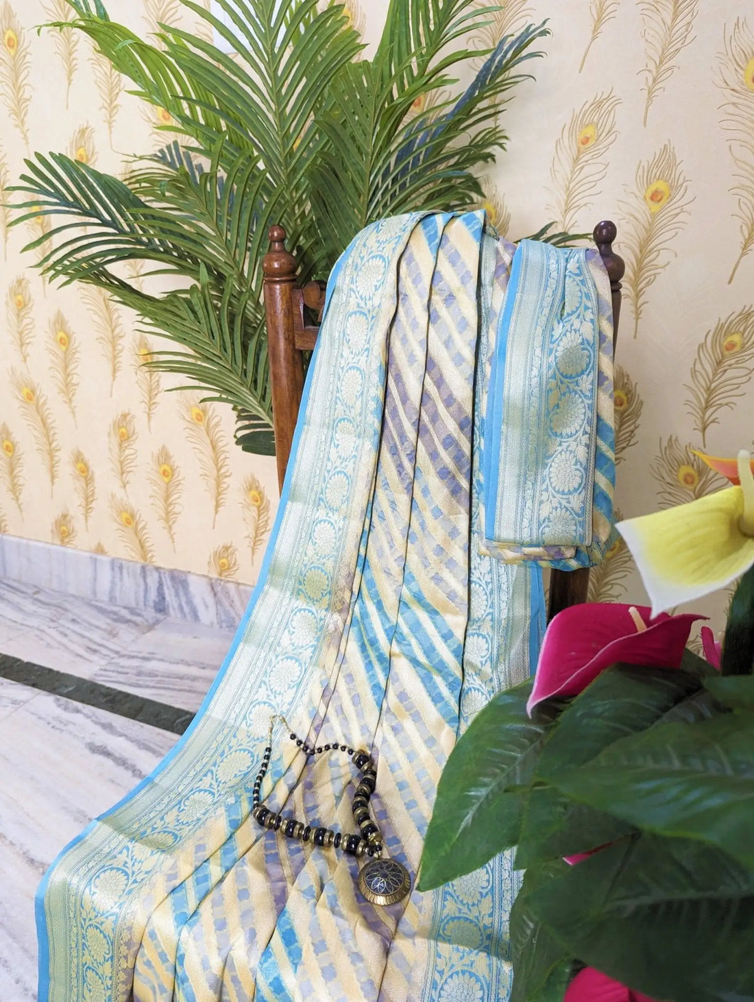 Handbrush Dyed Chiffon Multicolor Saree - Bharat Silk House Chiffon Sarees