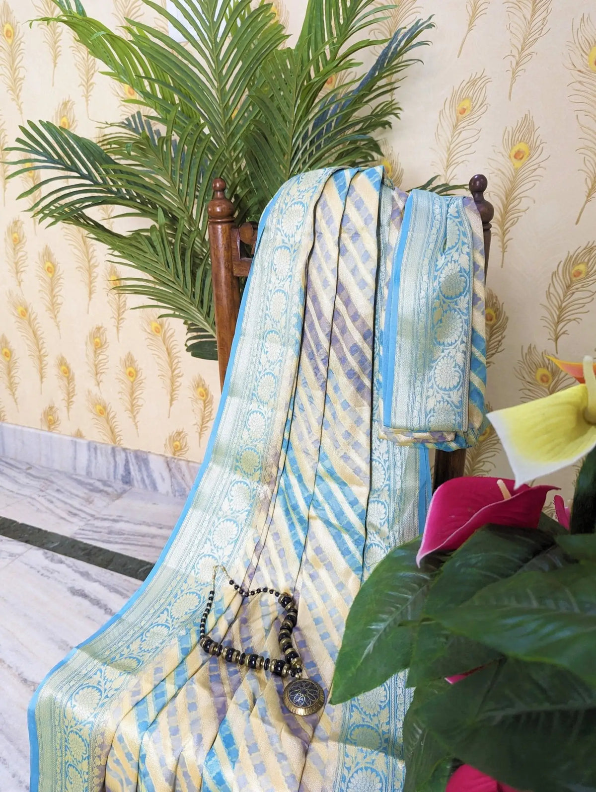 Handbrush Dyed Chiffon Multicolor Saree - Bharat Silk House Chiffon Sarees
