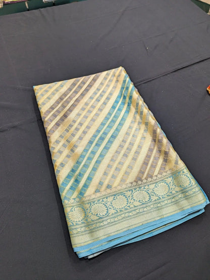 Handbrush Dyed Chiffon Multicolor Saree - Bharat Silk House Chiffon Sarees