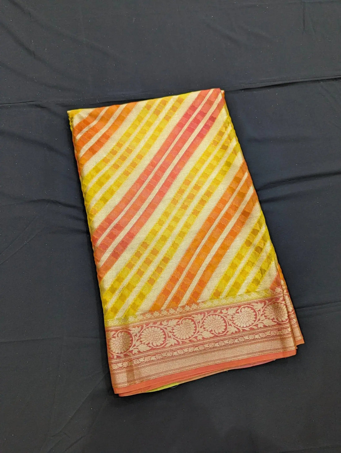 Handbrush Dyed Chiffon Multicolor Saree - Bharat Silk House Chiffon Sarees