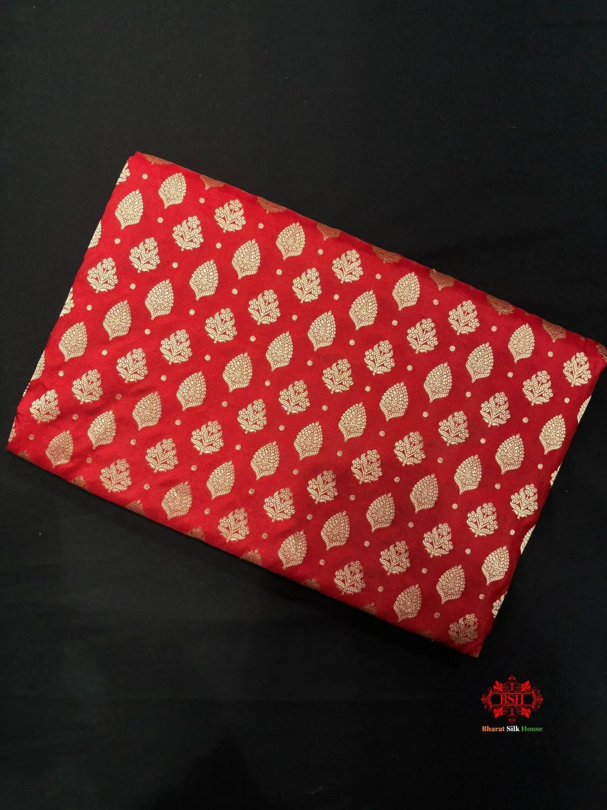 Handloom Banarasi Pure Katan Silk All Over Floral Booti In Shades Of Red - Bharat Silk House Pure Kataan Silk