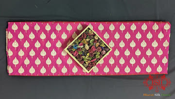 Handloom Banarasi Pure Katan Silk Floral Booti In Shades Of Pink - Bharat Silk House Pure Kataan Silk