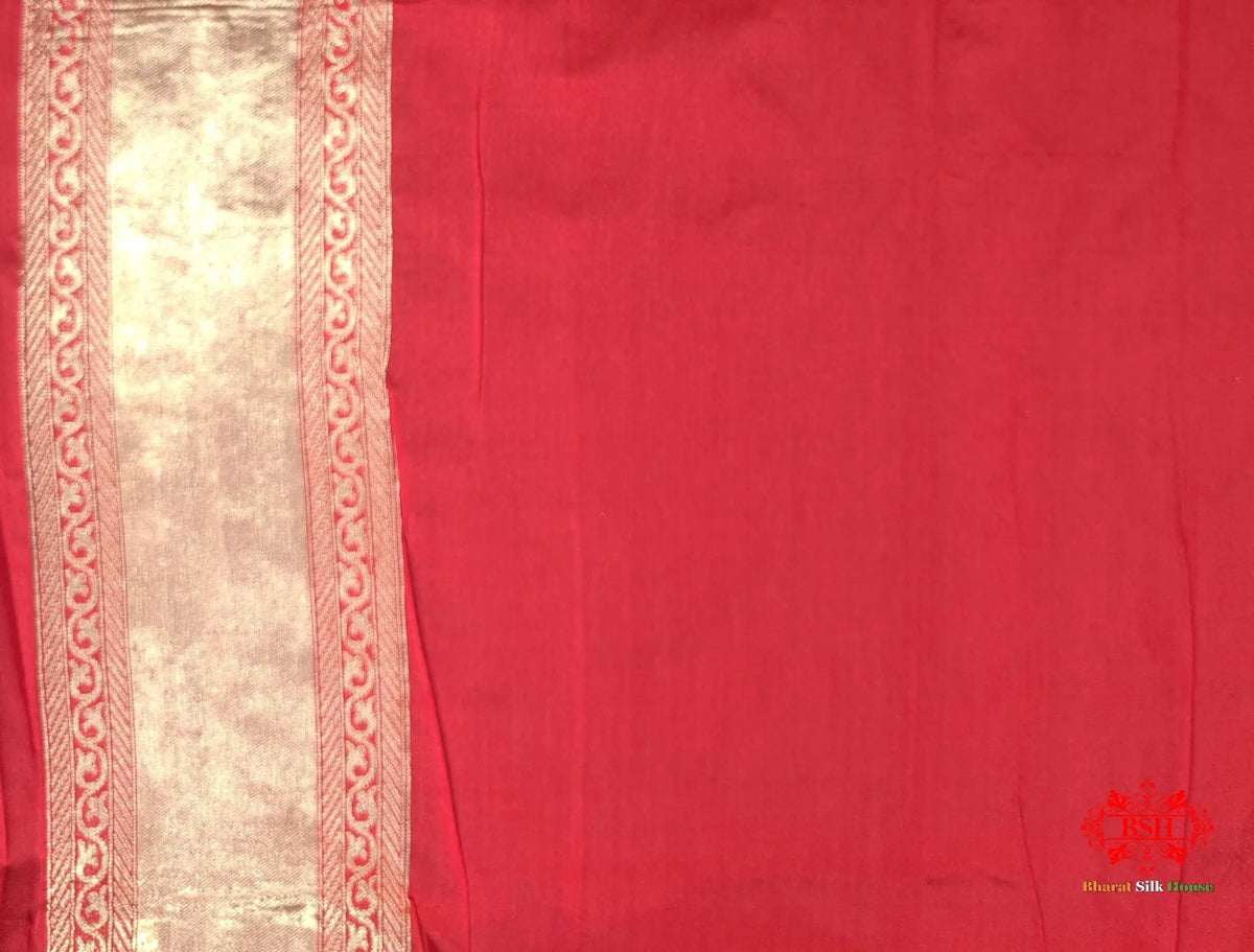 Handloom Banarasi Pure Katan Silk Floral Booti In Shades Of Red - Bharat Silk House Opara Silk