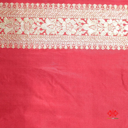 Handloom Banarasi Pure Katan Silk Floral Booti In Shades Of Red - Bharat Silk House Opara Silk