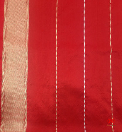 Handloom Banarasi Pure Katan Silk Floral Booti In Shades Of Red - Bharat Silk House Pure Kataan Silk