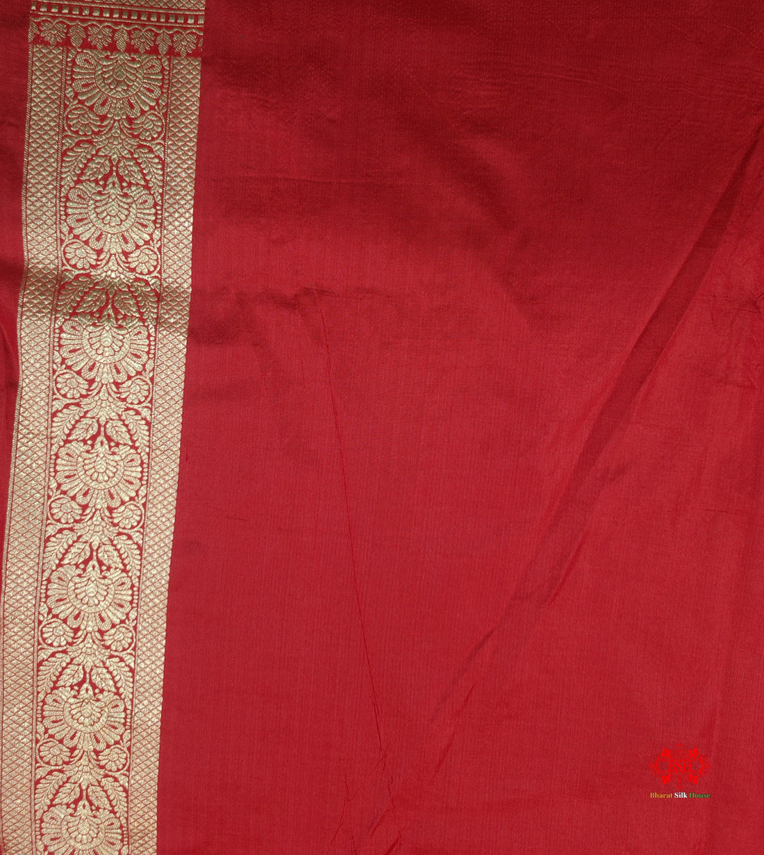 Handloom Banarasi Pure Katan Silk Floral Jaal In Shades Of Red - Bharat Silk House